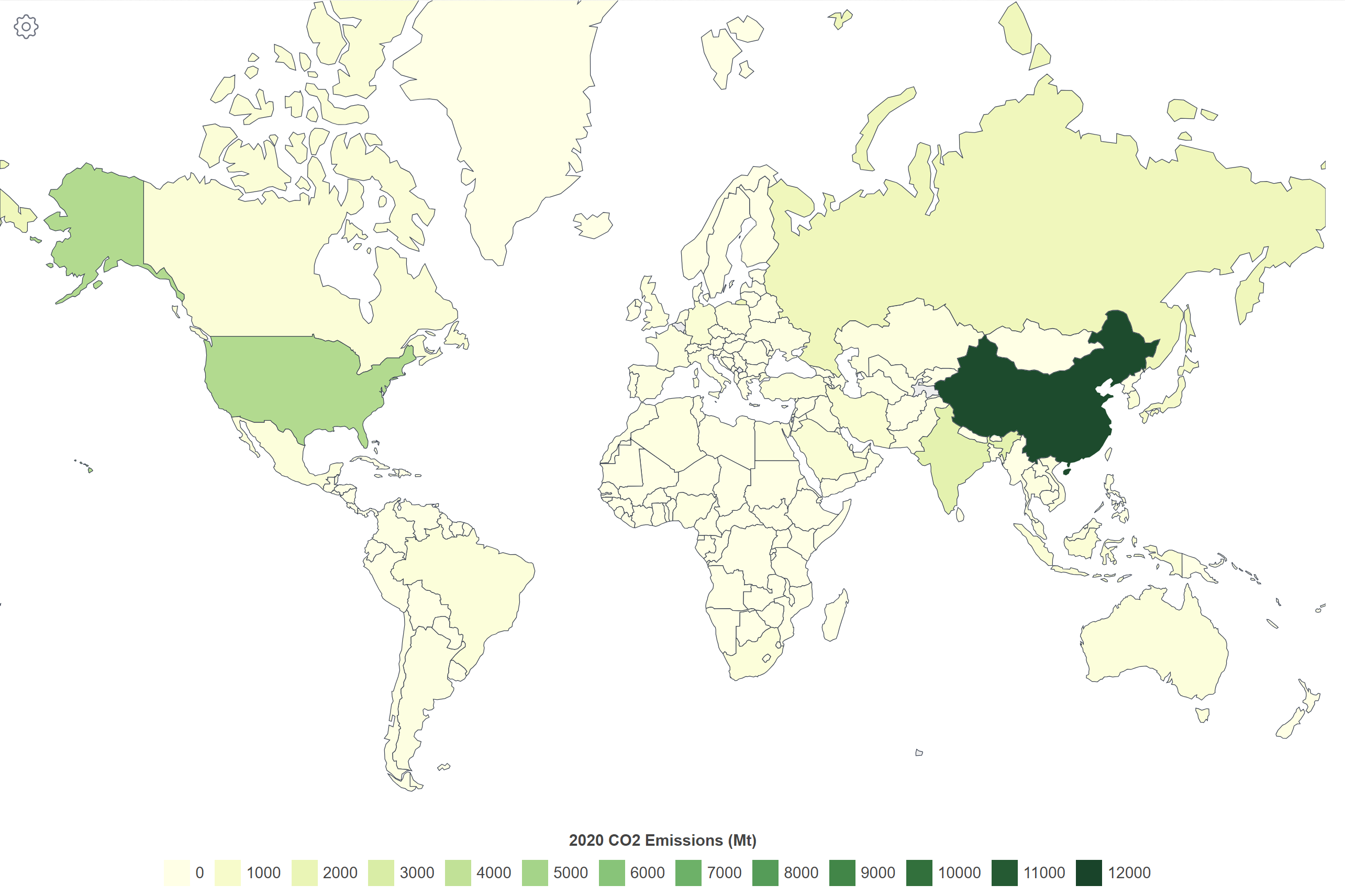 Carbon emissions per country